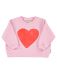 Red heart sweatshirt lilac