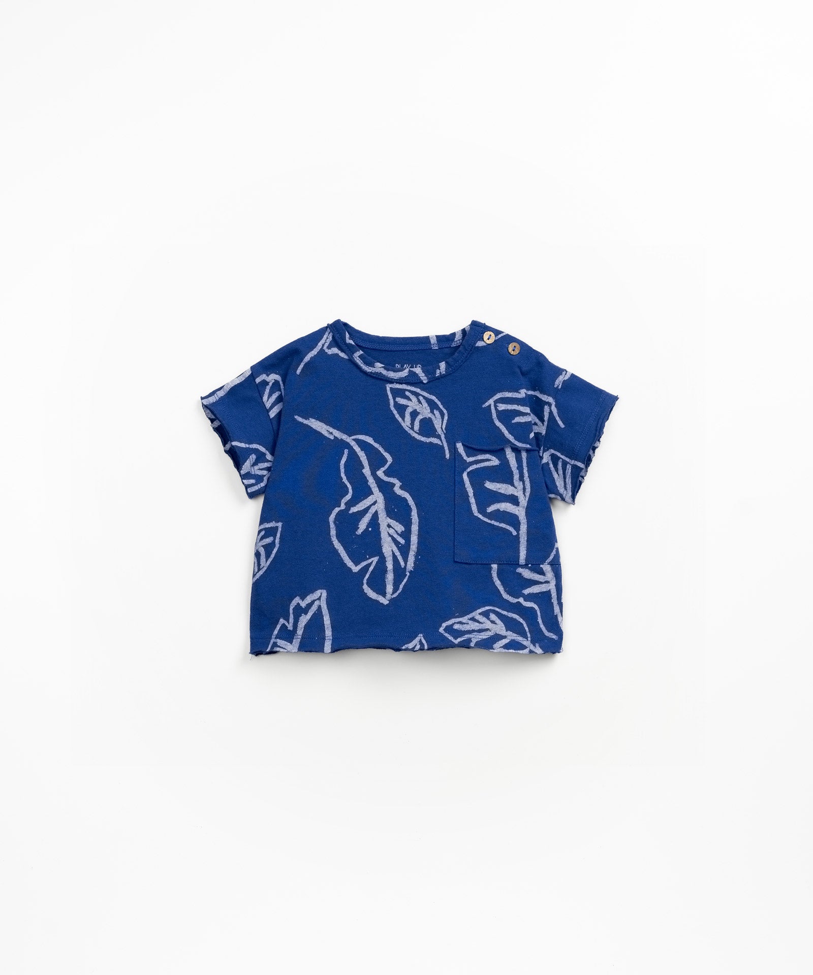 PRINTED T-SHIRT BLUE LEAVES