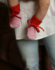 Booties HVID - Cotton candy/red