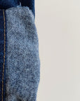 Fleece tapered denim jeans dark blue