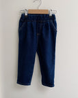 Fleece tapered denim jeans dark blue
