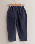 Tapered black denim pants