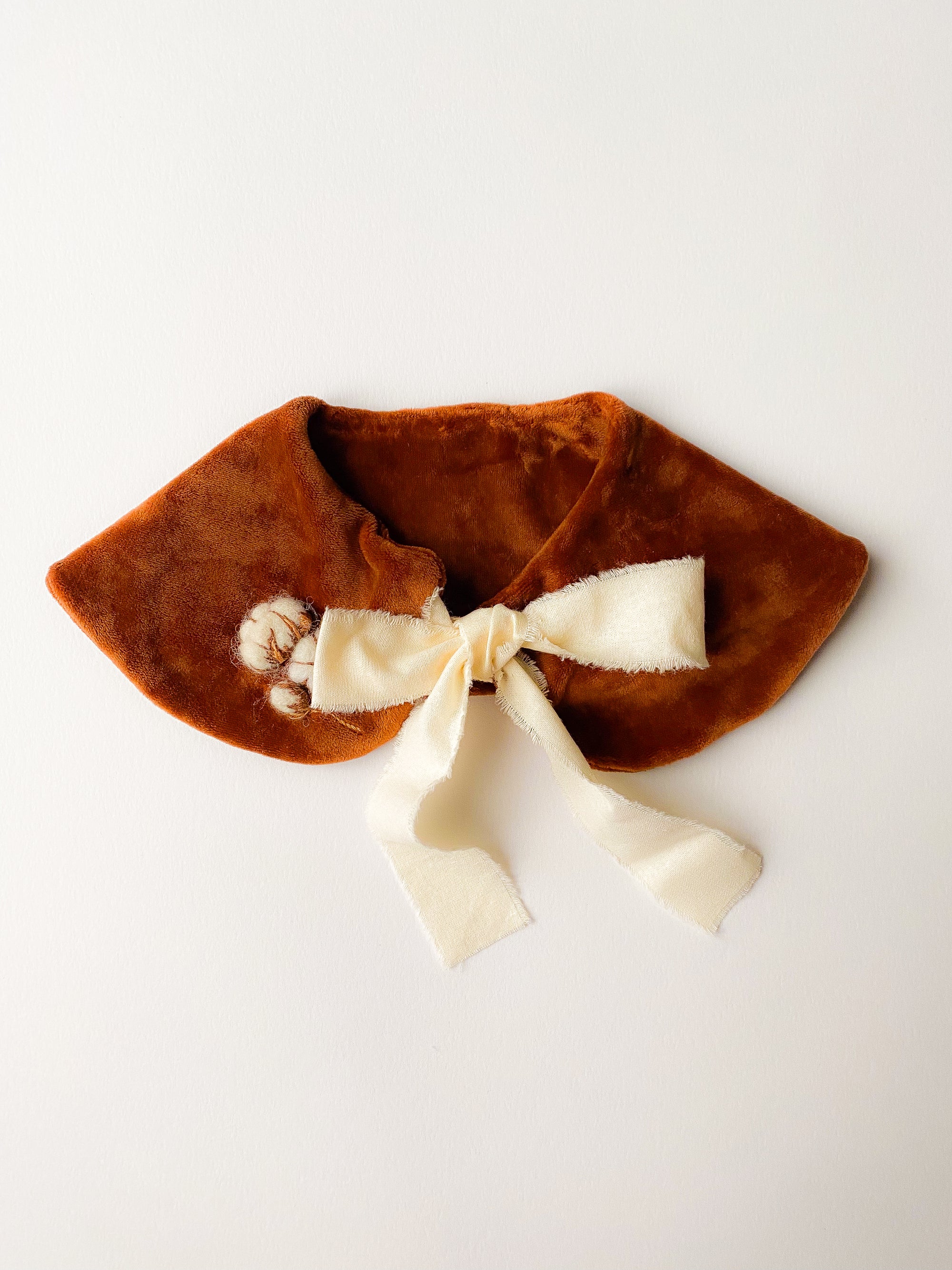 Velvet collar brown cotton