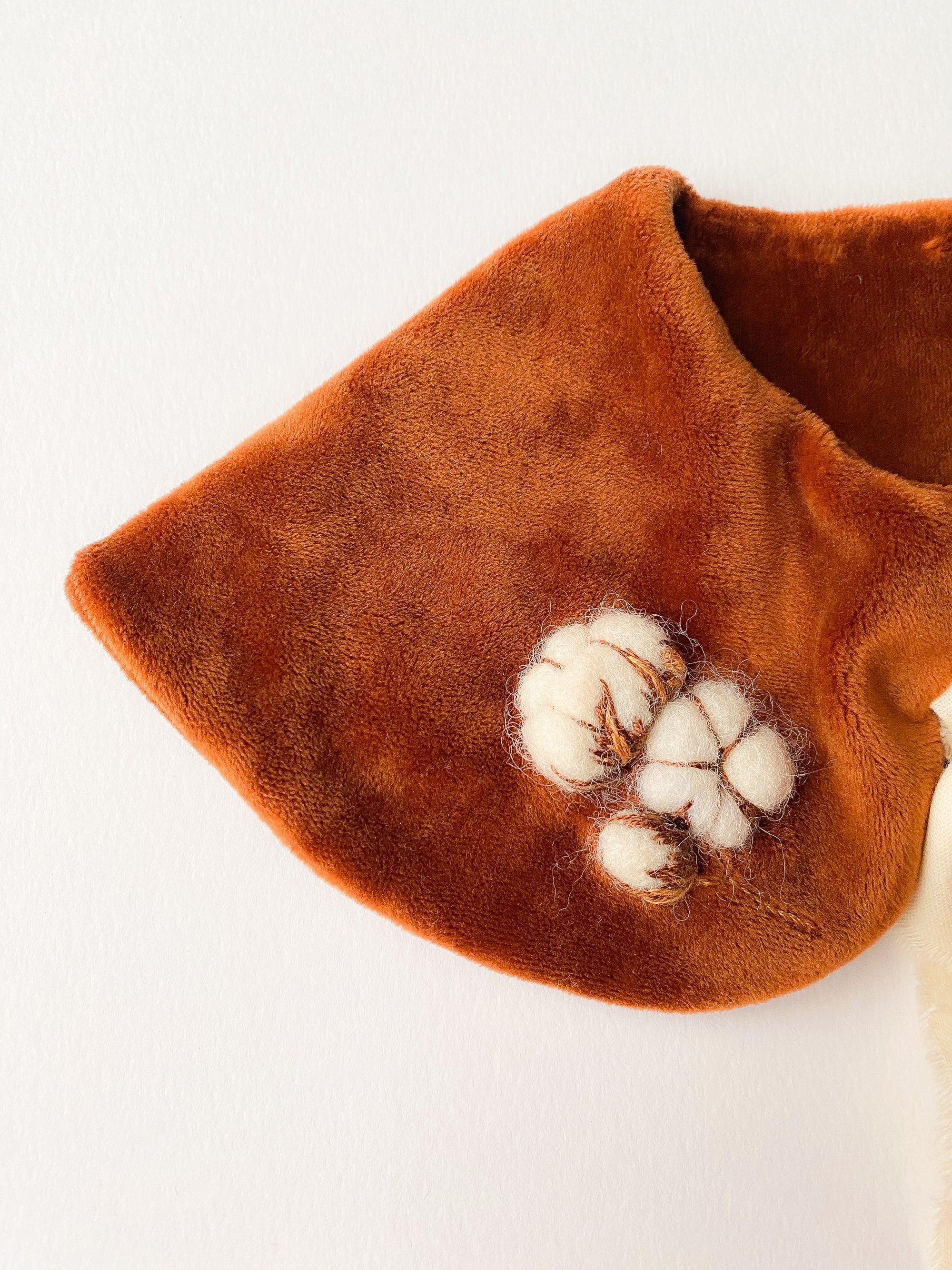 Velvet collar brown cotton