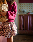 Mini smock skirt paisley