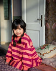 Sweater stripe peach/burgundy
