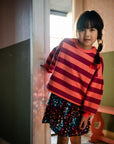Sweater stripe peach/burgundy