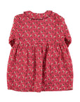 Pink checkered short dress flowers