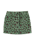 Leopard corduroy short skirt