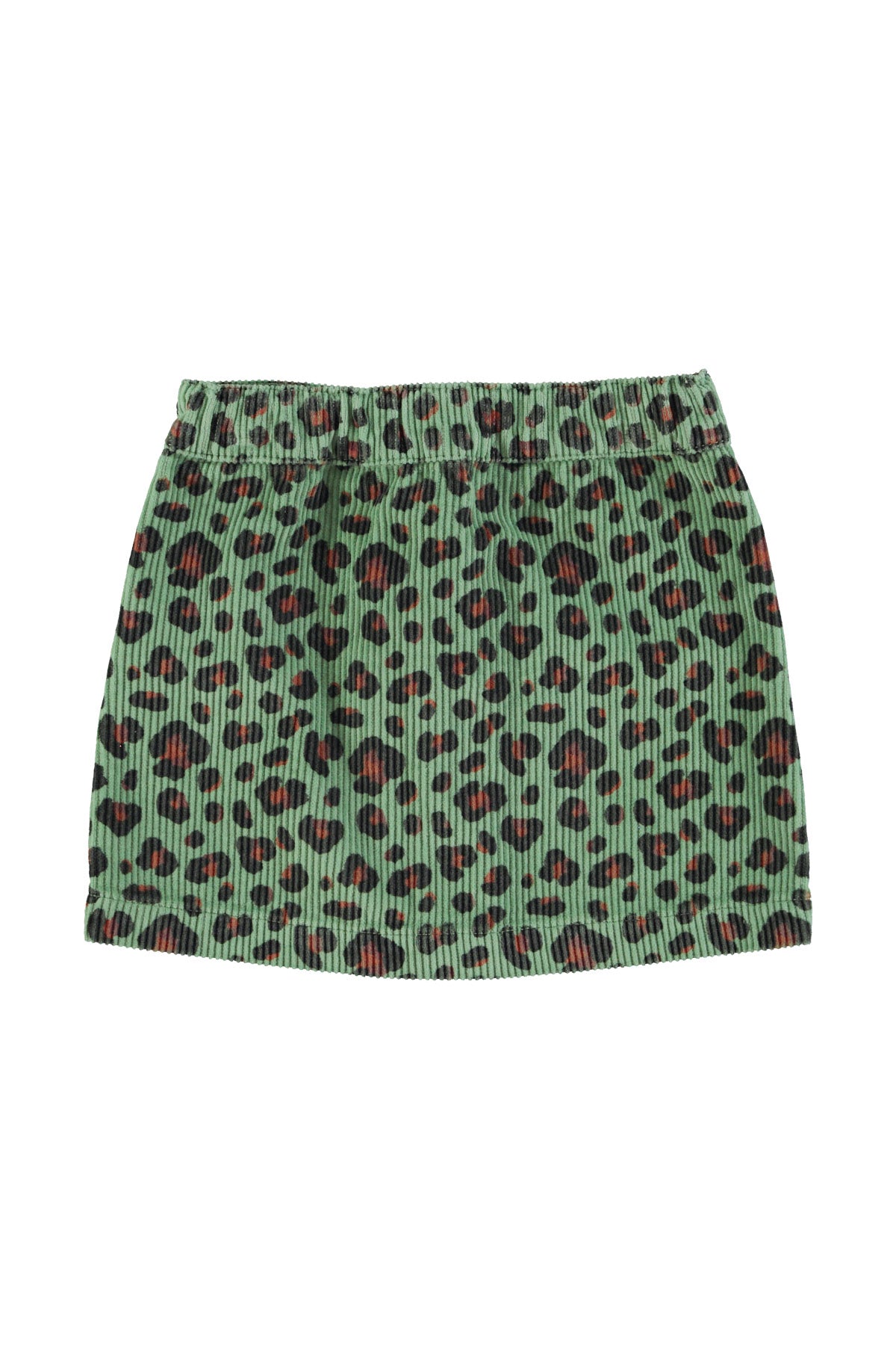 Leopard corduroy short skirt