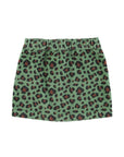 Leopard corduroy short skirt