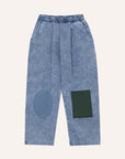 Patch denim trousers