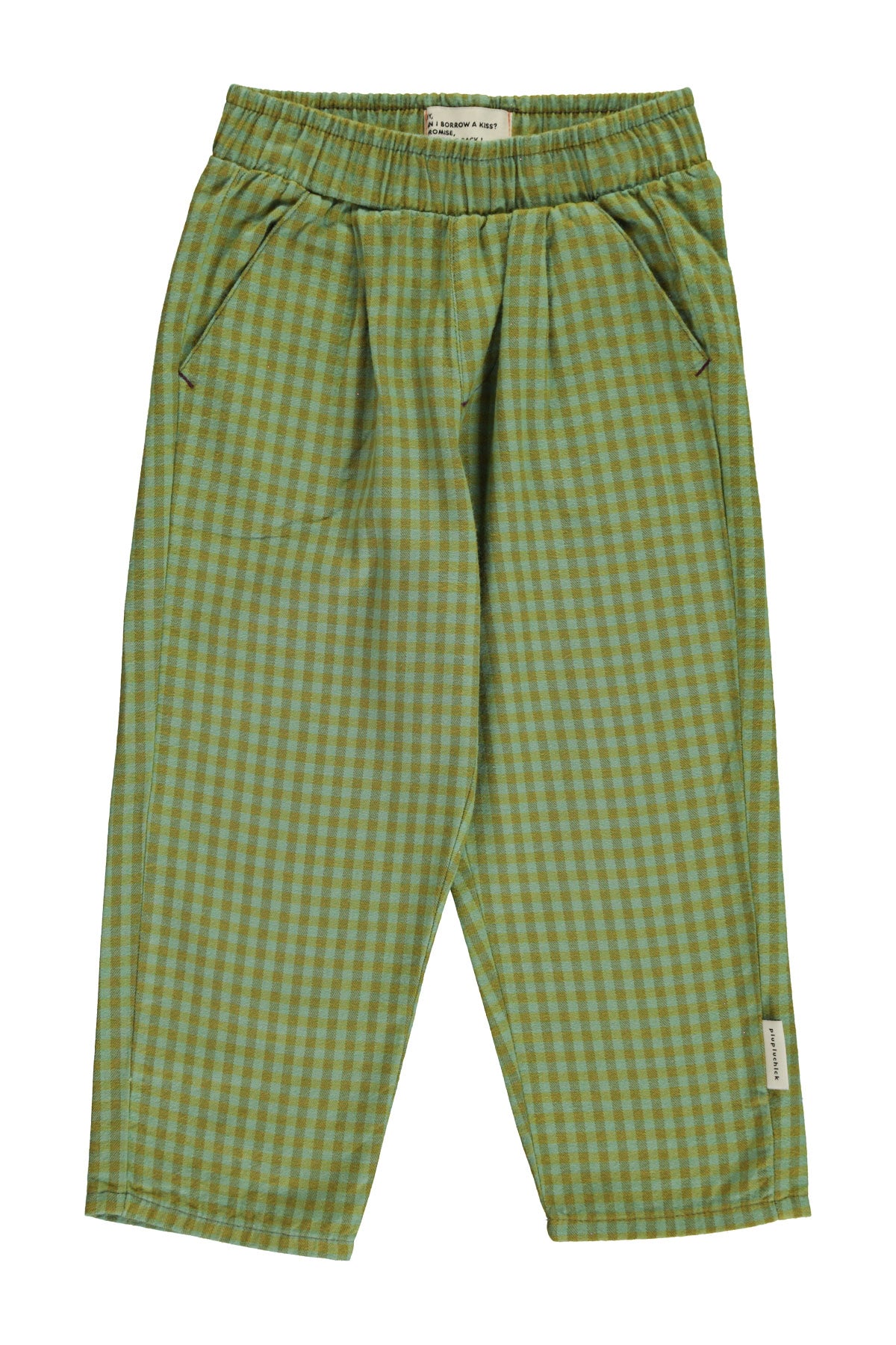 Green checkered trousers kids