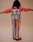 Rugzak stripes cold blue + twiggy beige