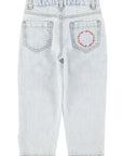 mom fit trousers washed light blue denim