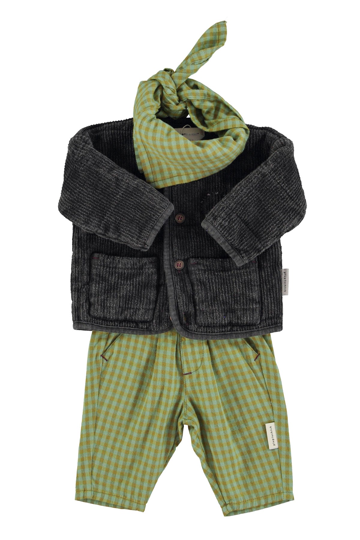 Green checkered trousers baby