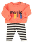 Orange music sweater baby