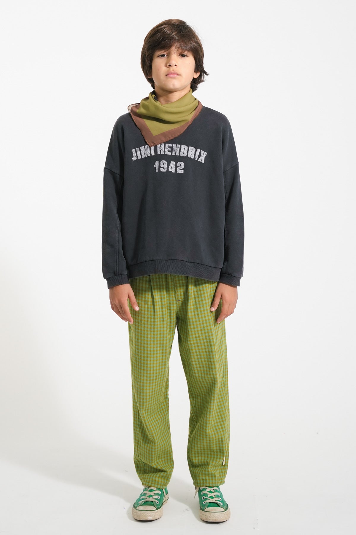 Green checkered trousers kids