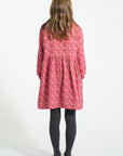 Pink checkered short dress flowers
