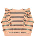 terry cotton sweatshirt | light pink w/ double stripes