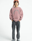 oversized sweatshirt pink "lunch break" print