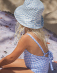 Mara one piece zwempakje Azure Gingham UPF 50+ BESCHERMING - sustainable