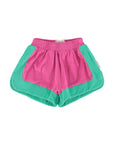 Fuchsia & green terry shorts