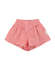 Red ecru checkered shorts