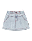short skirt blue light denim