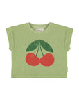 Cherry T-shirt light olive