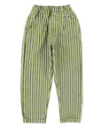 unisex trousers green with indigo stripes