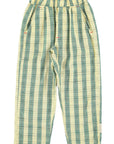 Light yellow checkered unisex trousers