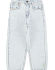 unisex trousers washed light blue denim