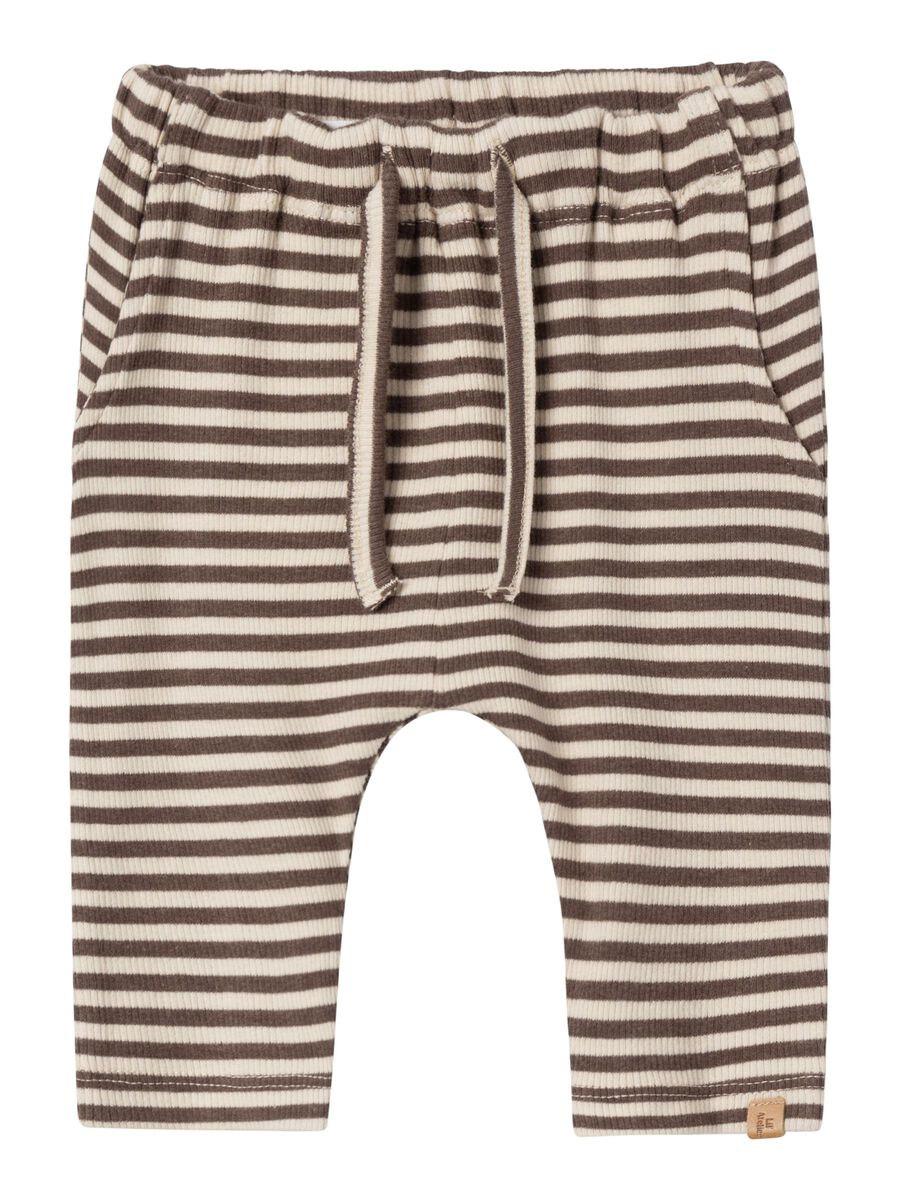 Brown geo striped pants