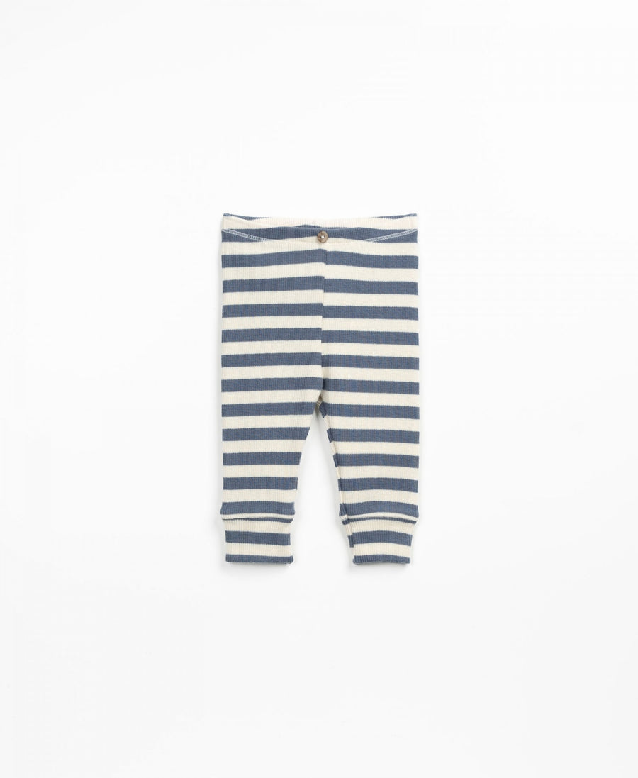 Striped blue rib legging