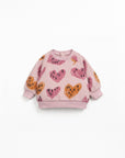 Hearts printed fleece sweater baby