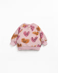 Hearts printed fleece sweater baby