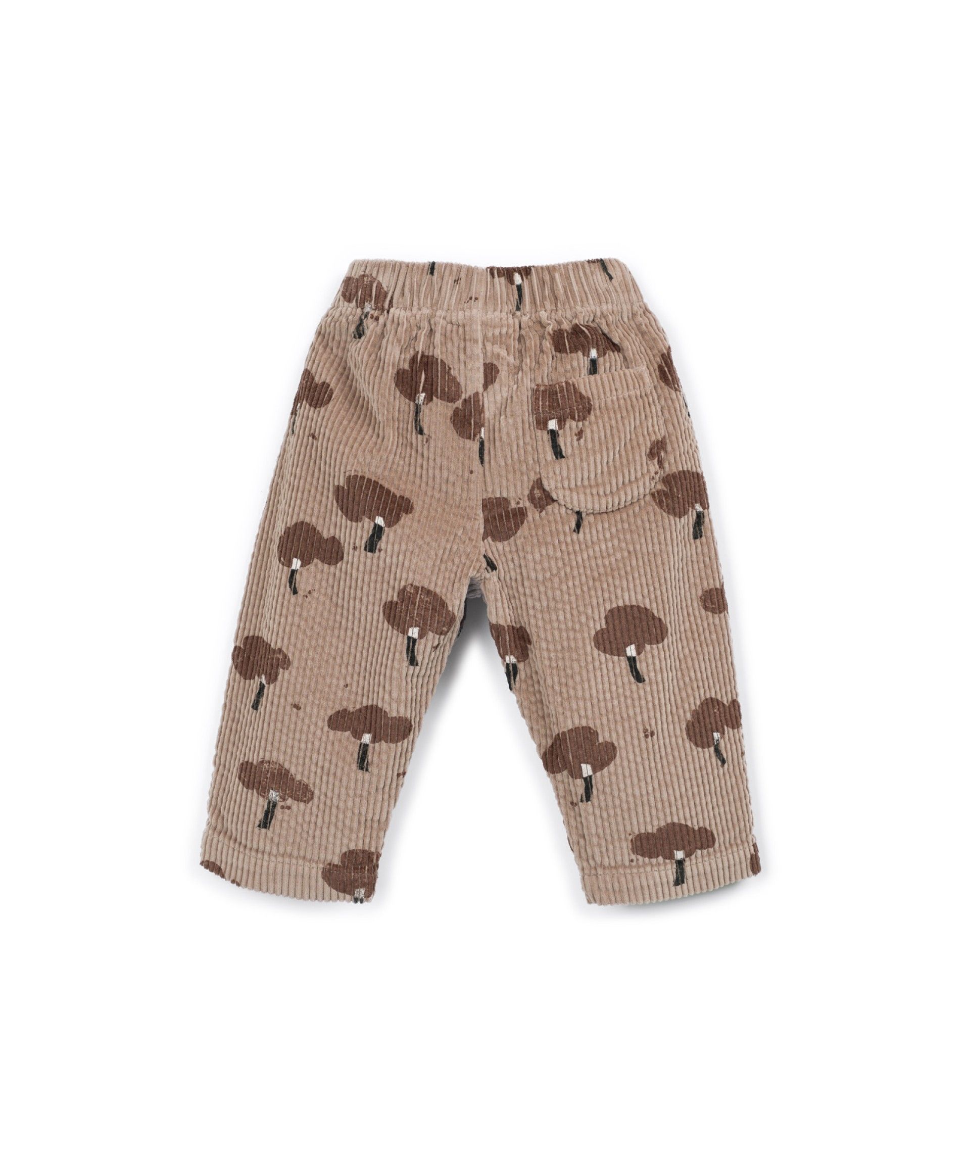 PRINTED BROWN TREE CORDUROY TROUSERS