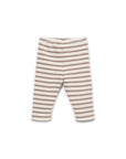 BEIGE STRIPED JERSEY LEGGINGS
