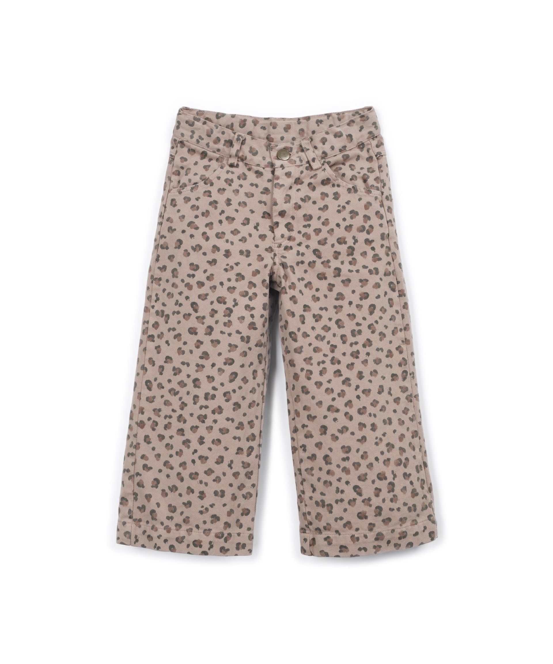 LEOPARD PRINTED TWILL TROUSERS GIRLS