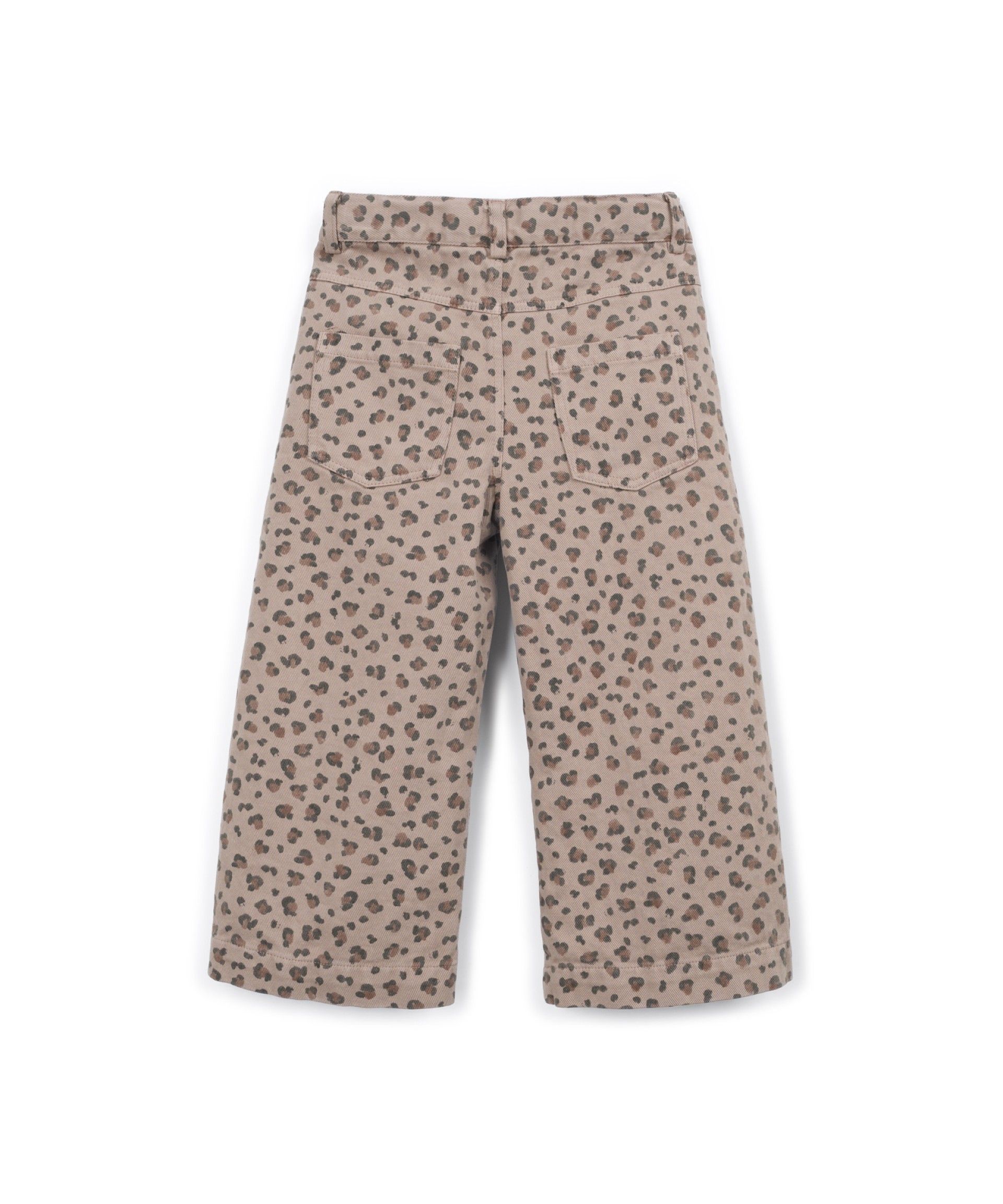 LEOPARD PRINTED TWILL TROUSERS GIRLS