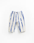 PRINTED WOVEN TROUSERS BLUE STRIPE