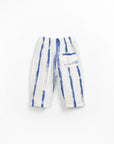 PRINTED WOVEN TROUSERS BLUE STRIPE