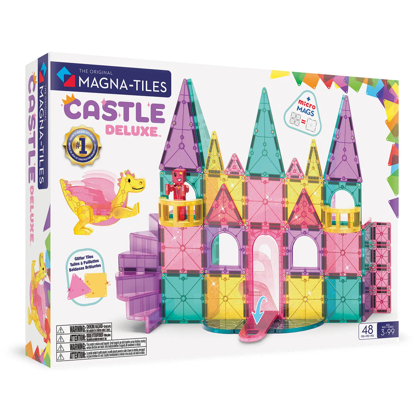 MAGNA-TILES® CASTLE DLX + microMAGS