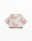 PRINTED PLUSH SWEATER PINK