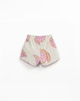 PRINTED PLUSH SHORTS PINK