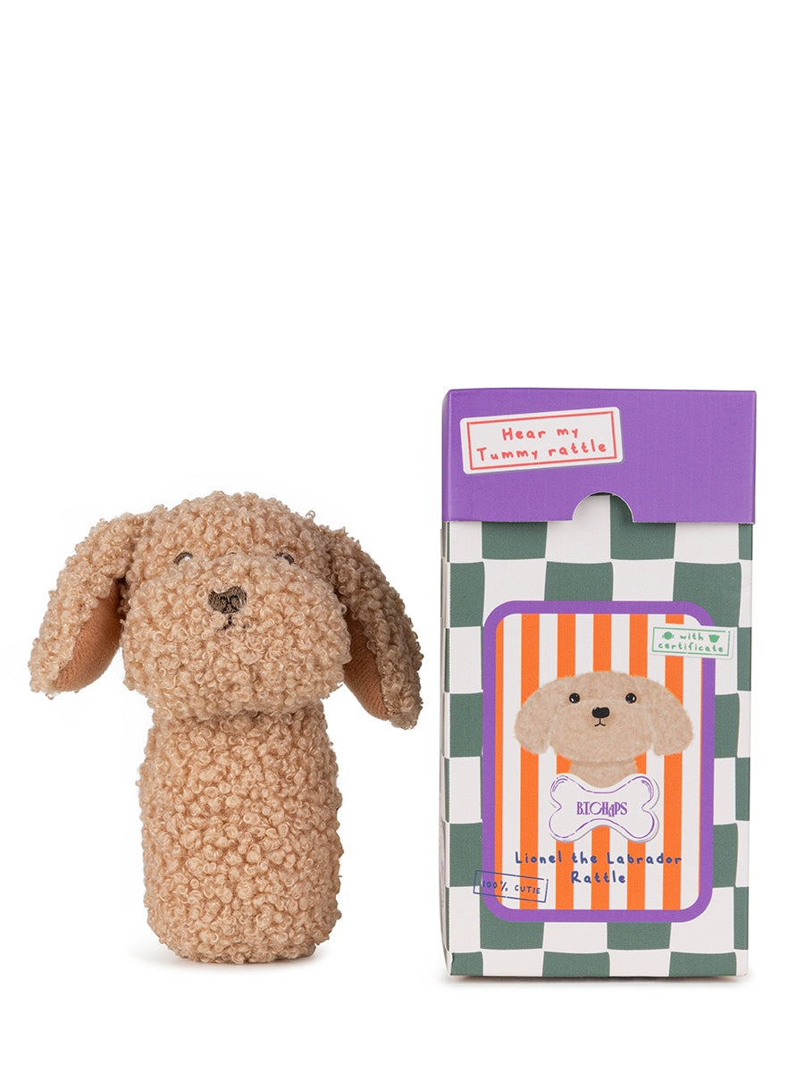 Lionel the Labrador rattle in giftbox