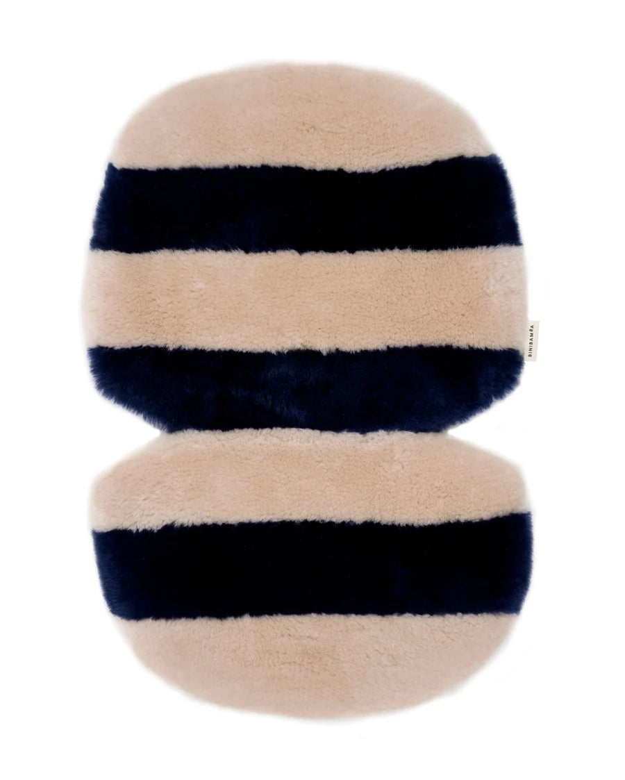 Sheepskin Snuggler Blue rose stripe