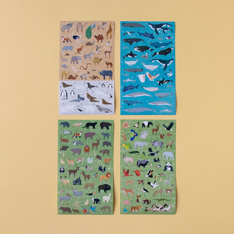Animal world poster &amp; stickers