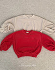 Chunky velvet sweater - red